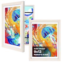 Conjunto infantil Art Frame KINLINK 9x12 de 2 madeiras brancas com acrílico