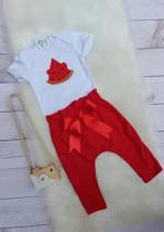 Conjunto Infantil Baby Luxo Menina Bebe Com Calca E Bodye