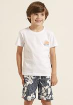 Conjunto Infantil Banana Danger Camiseta Branca e Bermuda Estampada