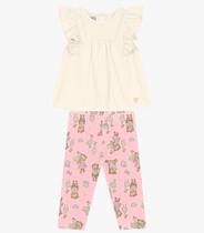 Conjunto Infantil Bata com Legging Trick Nick Bege