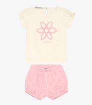Conjunto Infantil Bata com Shorts Trick Nick Rosa