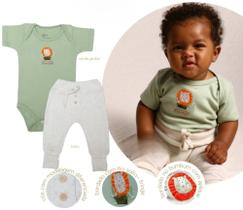 Conjunto Infantil Bebê - Body Manga Curta e Calça Mijão Safari - Pé de Amor Conjunto Infantil Bebê - Body Manga Curta e Calça Mijão Safari - Pé de Amor