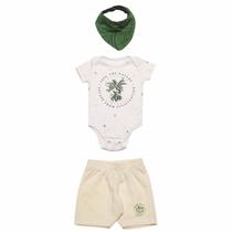 Conjunto Infantil Bebê com Bandana Verde Tholokko