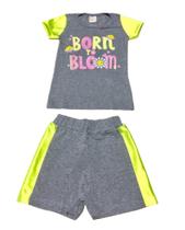 Conjunto Infantil Bebê Menina Estampado E Efeito Holográfico