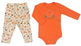 Conjunto Infantil Bebê Menina Ouriço em Ribana Laranja Have Fun Conjunto Infantil Bebê Menina Ouriço em Ribana Laranja Have Fun