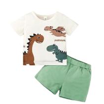 Conjunto Infantil Bebê Menino (0-3 anos) - Dinossauro - Estilo Esportivo (2 peças)