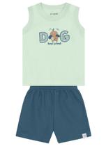 Conjunto Infantil Bebê Menino Camiseta Regata e Bermuda Azul Brandilli Conjunto Infantil Bebê Menino Camiseta Regata e Bermuda Azul Brandilli