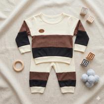 Conjunto Infantil Bebê Menino Roupa de Inverno Leve Confortável Conjunto Infantil Bebê Menino Roupa de Inverno Leve Confortável