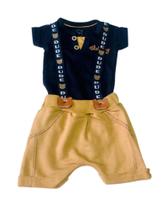 Conjunto Infantil Bebe Rn Menino Body Suspensório Tileesul