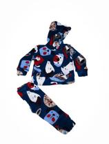 Conjunto infantil bebê soft com capuz tam médio
