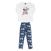 Conjunto Infantil Bee Loop Blusa E Calça Cotton Corações Feminino