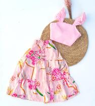 Conjunto Infantil Blogueirinha Saia Longa E Cropped