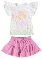 Conjunto infantil blusa bailarina com shorts em Jacquard 3232 Conjunto infantil blusa bailarina com shorts em Jacquard 3232
