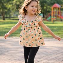 Conjunto Infantil Blusa Ciganinha e Legging Preta