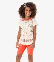 Conjunto Infantil Blusa Com Bermuda Rovi Kids Bege