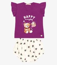 Conjunto Infantil Blusa Com Calcinha Trick Nick Roxo