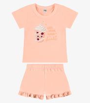 Conjunto Infantil Blusa Com Ciclista Rovi Kids Rosa