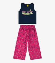 Conjunto Infantil Blusa Com Pantacourt Rovi Kids Azul