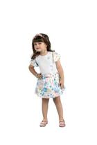 Conjunto infantil blusa com saia estampa de borboleta 21576 - Glinny