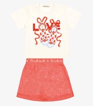 Conjunto Infantil Blusa Com Saia Trick Nick Laranja