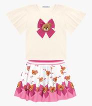 Conjunto Infantil Blusa Com Saia Trick Nick Rosa