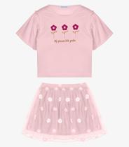 Conjunto Infantil Blusa Com Saia Trick Nick Rosa Conjunto Infantil Blusa Com Saia Trick Nick Rosa
