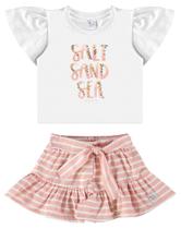 Conjunto infantil blusa com short em sarja 14168 Conjunto infantil blusa com short em sarja 14168