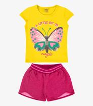 Conjunto Infantil Blusa Com Shorts Rovi Kids Amarelo