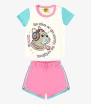 Conjunto Infantil Blusa Com Shorts Rovi Kids Bege