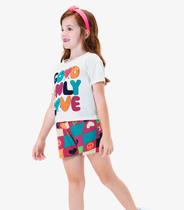 Conjunto Infantil Blusa Com Shorts Rovi Kids Bege