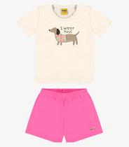 Conjunto Infantil Blusa Com Shorts Rovi Kids Bege