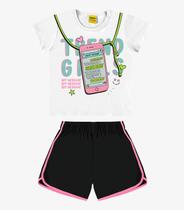 Conjunto Infantil Blusa Com Shorts Rovi Kids Branco