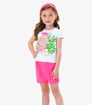 Conjunto Infantil Blusa Com Shorts Rovi Kids Branco
