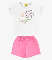 Conjunto Infantil Blusa com Shorts Rovi Kids Branco Conjunto Infantil Blusa com Shorts Rovi Kids Branco