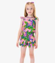 Conjunto Infantil Blusa Com Shorts Rovi Kids Rosa