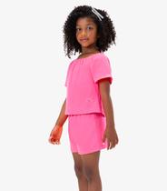 Conjunto Infantil Blusa Com Shorts Rovi Kids Rosa