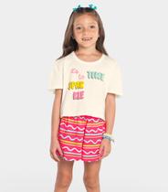 Conjunto Infantil Blusa Com Shorts Rovi Kids Rosa