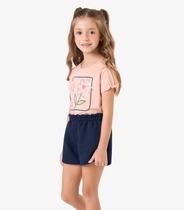 Conjunto Infantil Blusa com Shorts Rovi Kids Rosa Conjunto Infantil Blusa com Shorts Rovi Kids Rosa