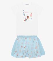 Conjunto Infantil Blusa Com Shorts Saia Trick Nick Branco