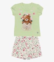 Conjunto Infantil Blusa Com Shorts Saia Trick Nick Verde