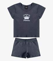 Conjunto Infantil Blusa com Shorts Select Cinza