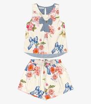 Conjunto Infantil Blusa Com Shorts Trick Nick Bege