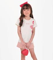 Conjunto Infantil Blusa com Shorts Trick Nick Bege