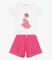 Conjunto Infantil Blusa Com Shorts Trick Nick Branco