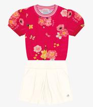 Conjunto Infantil Blusa Com Shorts Trick Nick Rosa