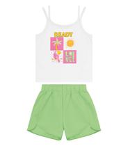 Conjunto Infantil Blusa De Alça E Shorts Rovi Kids Branco