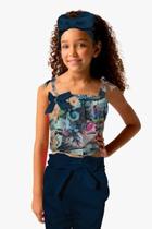 Conjunto Infantil Blusa De Alcinha E Calça + Laço Na Cabeça Conjunto Infantil Blusa De Alcinha E Calça + Laço Na Cabeça