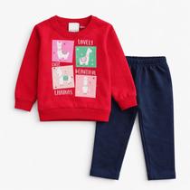 Conjunto infantil blusa e calça bebê zig zig zaa - tamanho 6 meses - 100% algodão -