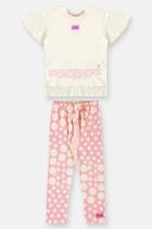 Conjunto infantil blusa e calça legging bolas rosa Conjunto infantil blusa e calça legging bolas rosa