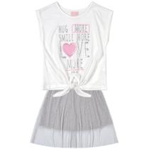 Conjunto Infantil Blusa e Saia Branco Quimby
